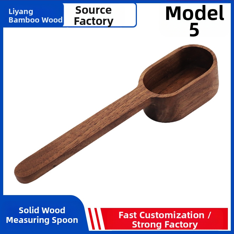 Medinis juodojo riešuto matavimo šaukštas, medžio masyvo trumpa rankena, kavos šaukštelis iš buko, kiekybinis vaisių miltelių šaukštelis, prieskonių šaukštelis, didmeninė prekyba