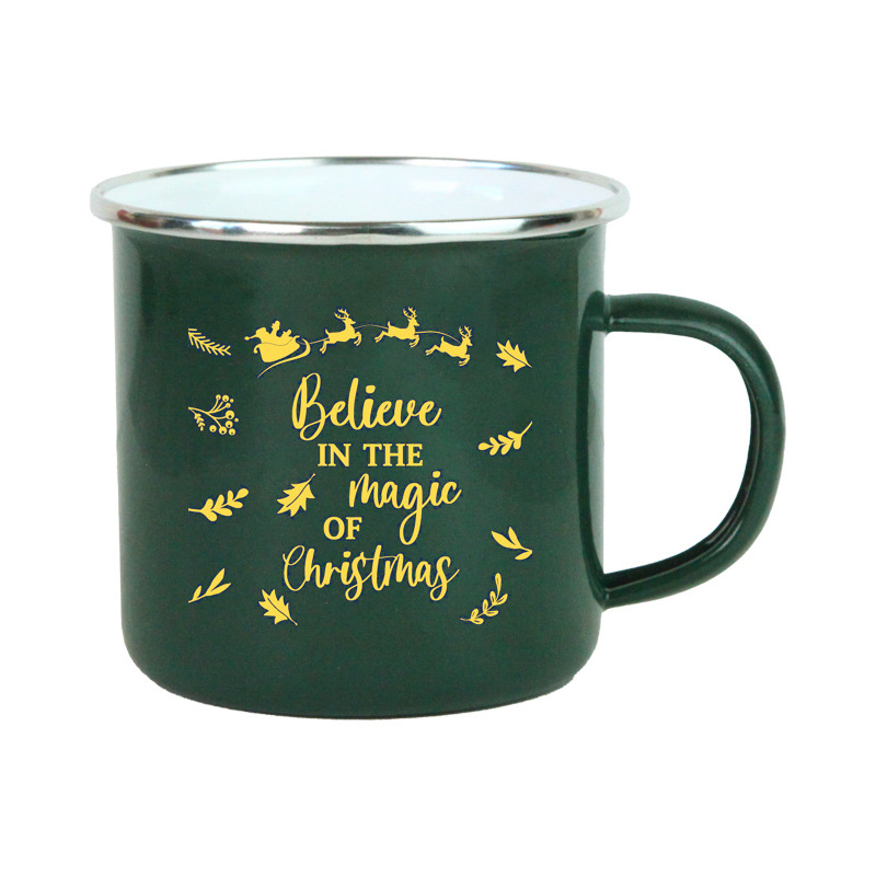 Jõuluemailiga tassi kinkekarbi teekann suure mahutavusega tilgakindel isiksus interneti kuulsuste kodune veetass kruus kinketass