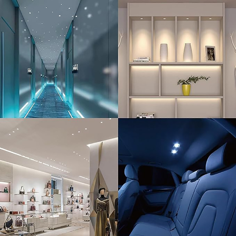 1W LED mini allvalgusti 9 komplekti 12V toiteallikaga 1 piiriülene küttehõbedane must tähekujuline lamp