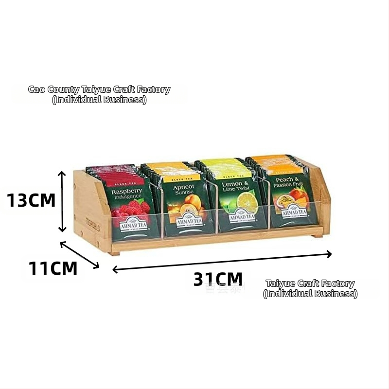 Κουτί αποθήκευσης φακέλων τσαγιού από μπαμπού, βάση αποθήκευσης τριών στρώσεων για φακέλους καφέ, σταθμός καφέ, κουτί αποθήκευσης καφέ με κάψουλες για τσάι