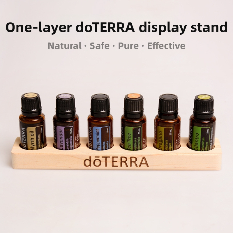 6 caurumu ēterisko eļļu pudeļu displeja statīvs, vienslāņu priedes displeja statīvs, Doterra ēterisko eļļu uzglabāšanas statīvs
