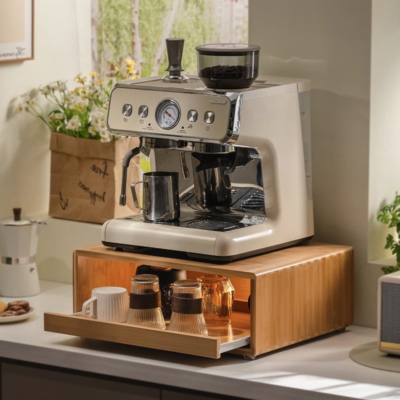 Kapszulás kávékiállító állvány, vízbár, stílusú asztal, teafilter tároló doboz, kávéfőző alapfiókos állvány