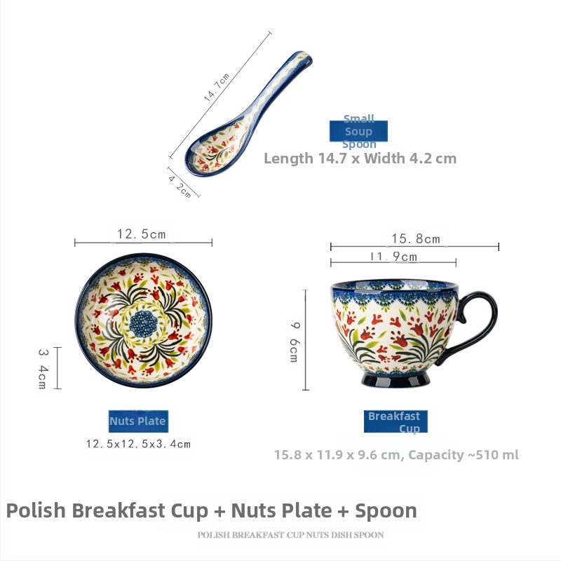 Poola kruus keraamiline tass kaanega vintage hommikusöögitass peen kontoriveetass majapidamiskohvitass hulgimüük