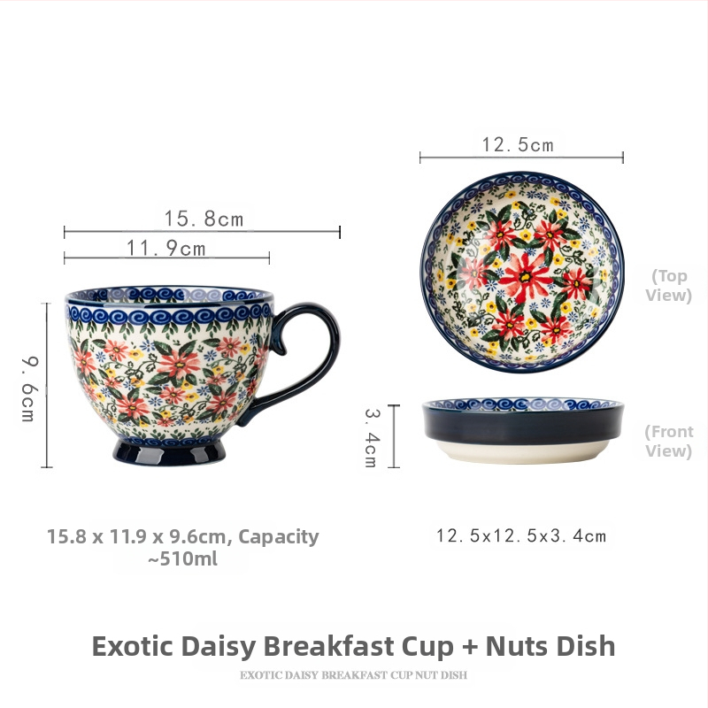 Poola kruus keraamiline tass kaanega vintage hommikusöögitass peen kontoriveetass majapidamiskohvitass hulgimüük