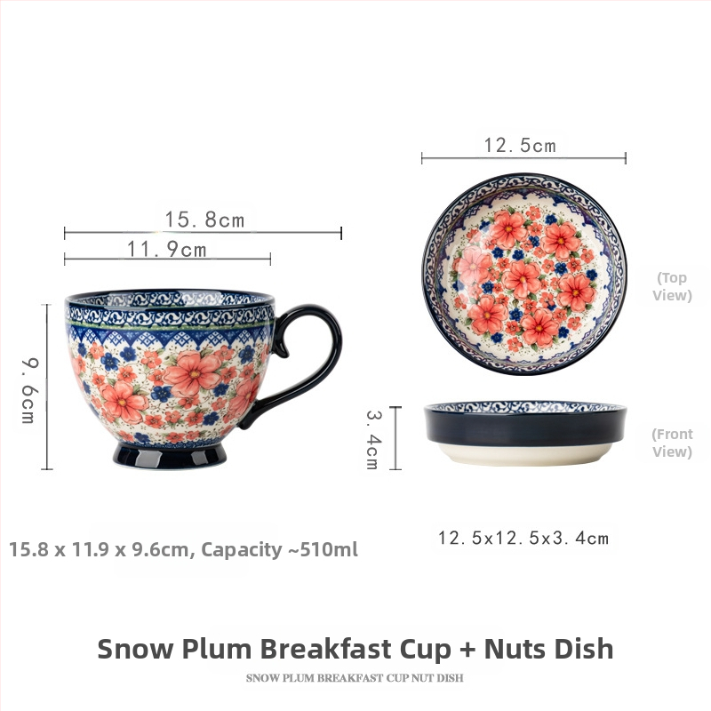 Poola kruus keraamiline tass kaanega vintage hommikusöögitass peen kontoriveetass majapidamiskohvitass hulgimüük