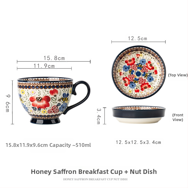 Poola kruus keraamiline tass kaanega vintage hommikusöögitass peen kontoriveetass majapidamiskohvitass hulgimüük