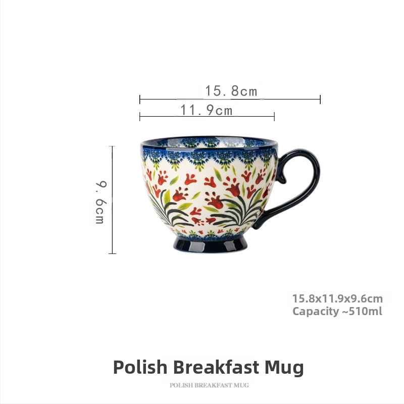 Poola kruus keraamiline tass kaanega vintage hommikusöögitass peen kontoriveetass majapidamiskohvitass hulgimüük