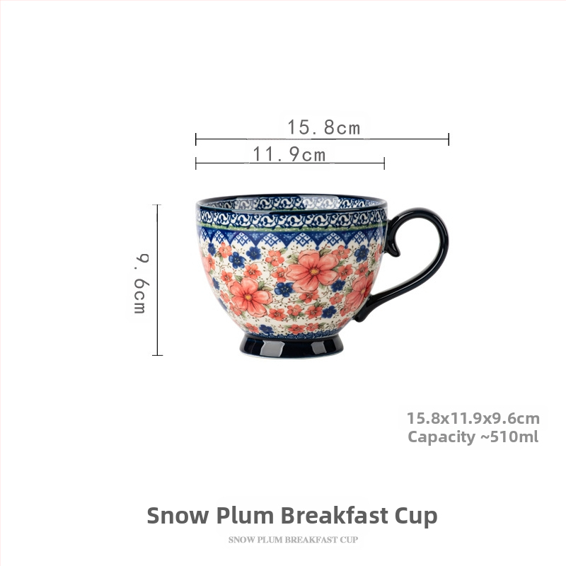 Poola kruus keraamiline tass kaanega vintage hommikusöögitass peen kontoriveetass majapidamiskohvitass hulgimüük