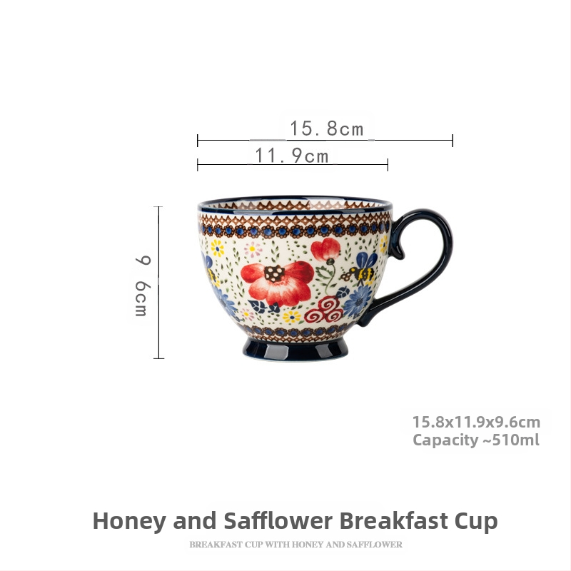 Poola kruus keraamiline tass kaanega vintage hommikusöögitass peen kontoriveetass majapidamiskohvitass hulgimüük