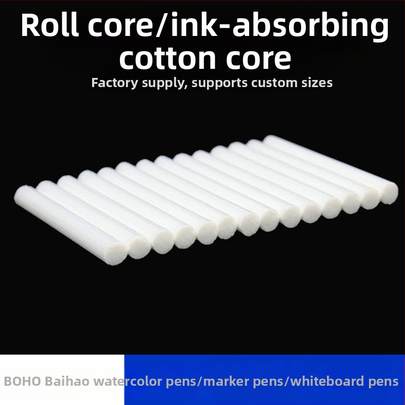 Фабрично производство на едро от влакна ролка сърцевина химикалка памучна сърцевина акварелна химикалка бяла дъска маркер химикалка абсорбираща мастило памучна сърцевина