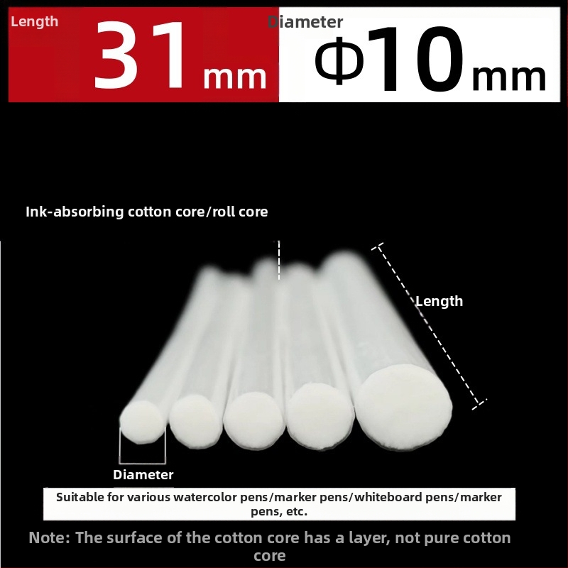 Gamyklinės gamybos didmeninės prekybos pluošto ritininis rašiklis medvilnės šerdis akvarelinis rašiklis baltai lentai žymeklis rašalo sugeriamasis medvilnės šerdis
