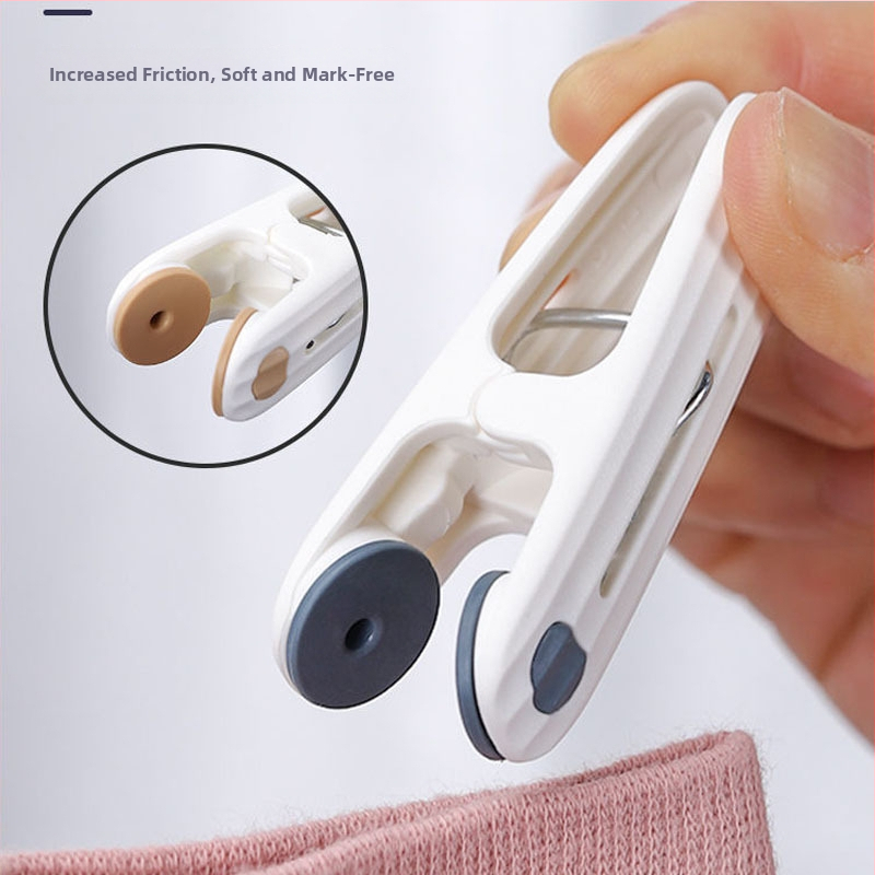 Безшевна закачалка за сушене с клипс, пластмасова домакинска ветроустойчива фиксирана закачалка за сушене на дрехи, чорапи, бельо, чаршафи, закачалка за дрехи