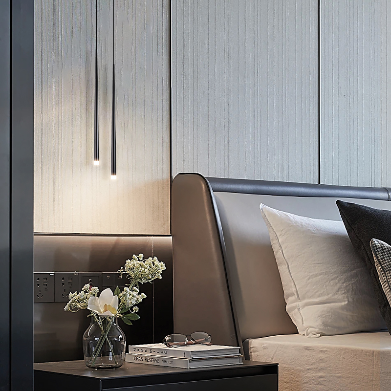 Öökülg lühtri moodne lihtne valgus luksuslik minimalistlik galvaniseerimisega eristuv loominguline disainer koonusekujuline magamistoa kahepealine lühtri