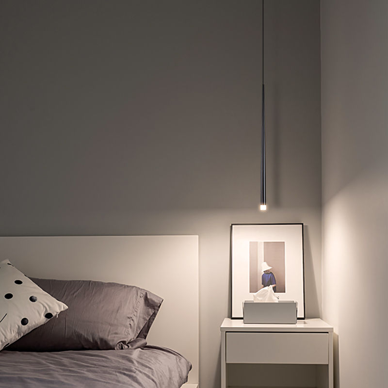 Öökülg lühtri moodne lihtne valgus luksuslik minimalistlik galvaniseerimisega eristuv loominguline disainer koonusekujuline magamistoa kahepealine lühtri