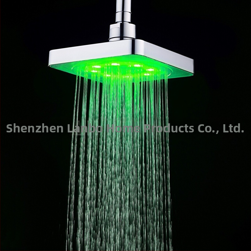 Трансграничната електронна търговия е посветена на LED горна дюза за душ с датчик за температура/цветна светеща, променяща цвета си 6-инчова 8020-B1