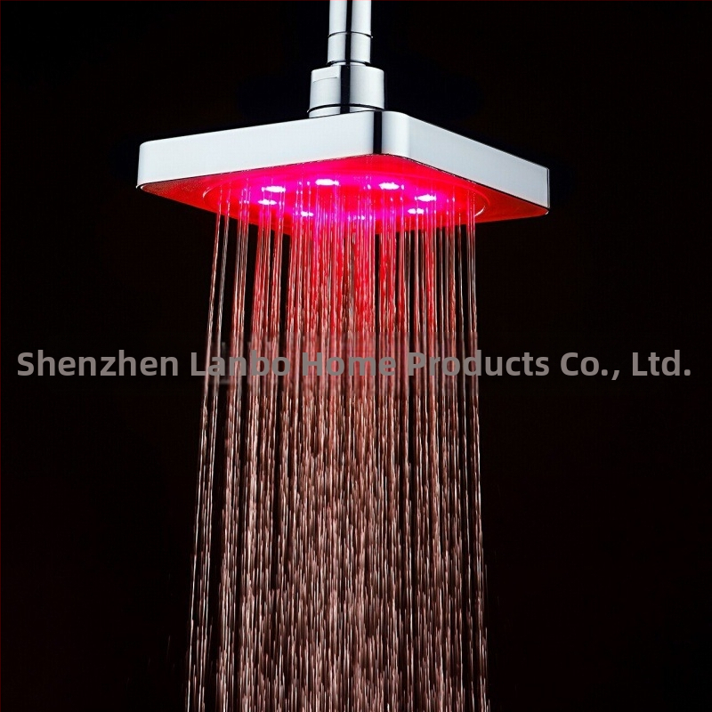 Трансграничната електронна търговия е посветена на LED горна дюза за душ с датчик за температура/цветна светеща, променяща цвета си 6-инчова 8020-B1