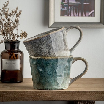 Uus ülivastupidav retro-streamer keraamiline veemustriga kruus kohvitass paaritass