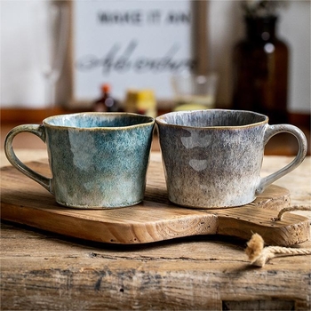 Uus ülivastupidav retro-streamer keraamiline veemustriga kruus kohvitass paaritass