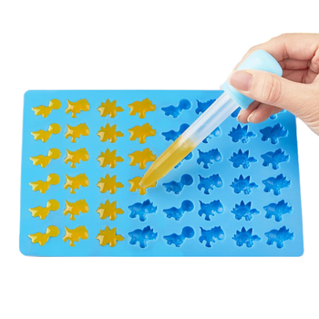 Καλούπι σιλικόνης 48 μικρών δεινοσαύρων με ένθετο κερί, σταγόνα ζάχαρης, καλούπι τσίχλας για μπισκότα, καλούπι πουτίγκας ζελέ