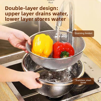 Καλάθι αποστράγγισης από ανοξείδωτο ατσάλι 304, κρεμαστό κόσκινο πλύσης ρυζιού με πάχος, πολυλειτουργικό καλάθι πλύσης λαχανικών κουζίνας, πλύσιμο ρυζιού και καλάθι φιλτραρίσματος νερού χονδρικής