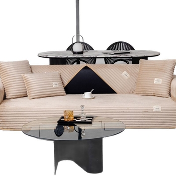 Есенно-зимна кремава плюшена възглавница за диван от висок клас 2025, нова, неплъзгаща се, прав ред, висококачествена топла кожена възглавница за диван, плат