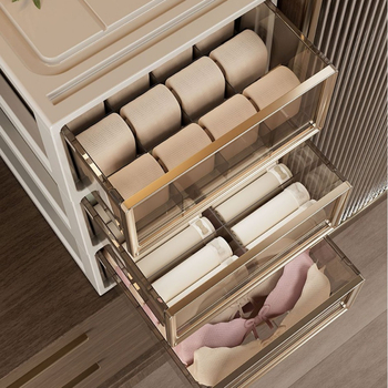 Apatinių drabužių laikymo dėžutė Buitinė stalčių tipo drabužių spinta Liemenėlė Apatiniai kojinės Apdailos dėžutė Trys viename padalinta apdailos dėžutė