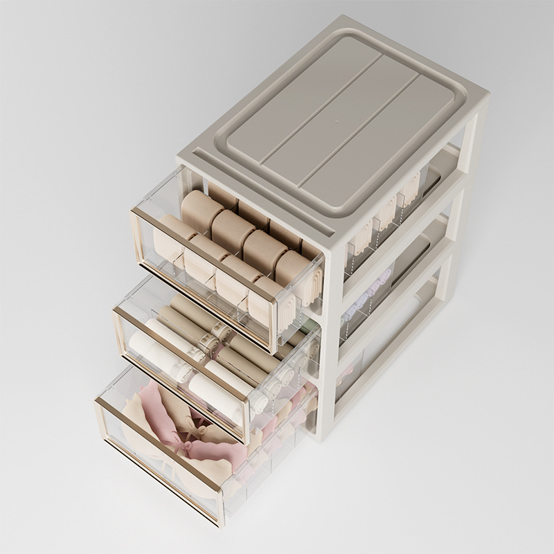 Apatinių drabužių laikymo dėžutė Buitinė stalčių tipo drabužių spinta Liemenėlė Apatiniai kojinės Apdailos dėžutė Trys viename padalinta apdailos dėžutė