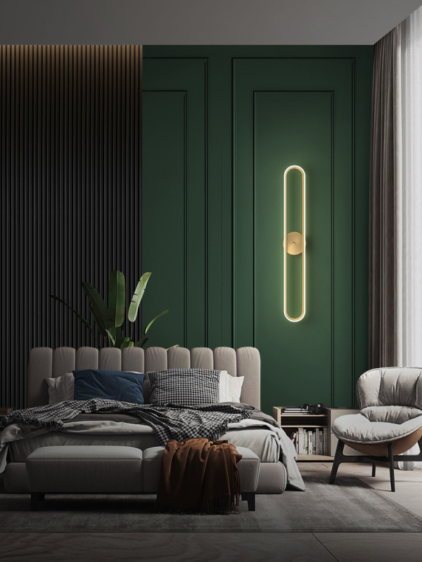 Seinalamp magamistoa voodiäärne LED-valgusti moodne minimalistlik elutoa taustavalgusti hotellikaunistus täisvaskne passaažiga seinalamp