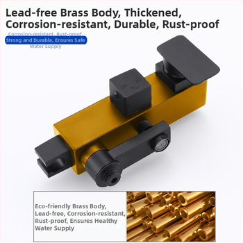 Juodas termostatinis dušo komplektas, visas varinis, karšto ir šalto vandens maišymo vožtuvas, vonios kambario stiprintuvo dušas, vonios kambario tarpvalstybinė didmeninė prekyba