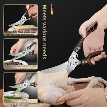 Gamyklinės tiesioginės virtuvės žirklės, buitinės, tvirtos vištienos kaulų žirklės, daugiafunkcinės žirklės, specialios plieno kaulų žirklės, virtuvės žirklės