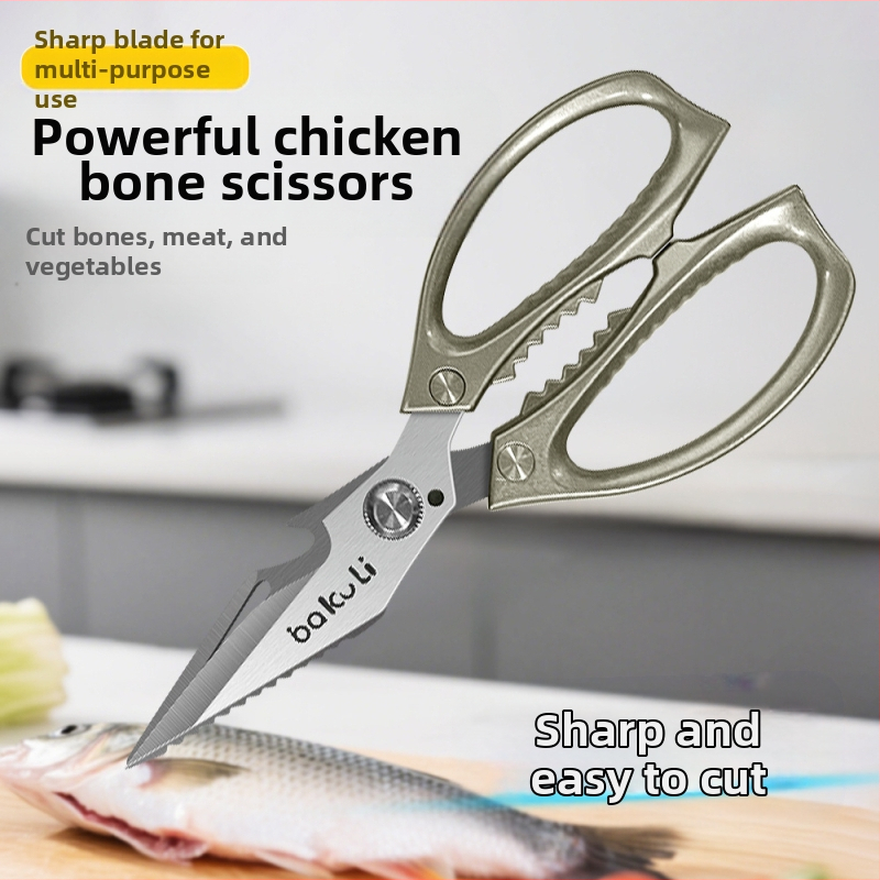 Gamyklinės tiesioginės virtuvės žirklės, buitinės, tvirtos vištienos kaulų žirklės, daugiafunkcinės žirklės, specialios plieno kaulų žirklės, virtuvės žirklės