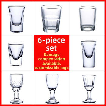 Alkoholinių gėrimų taurė, taurė, maža vyno taurė, spiritinis stiklas, aštuonkampis stiklas, kulkos formos taurė, vienos taurės didmeninė stiklinė taurė