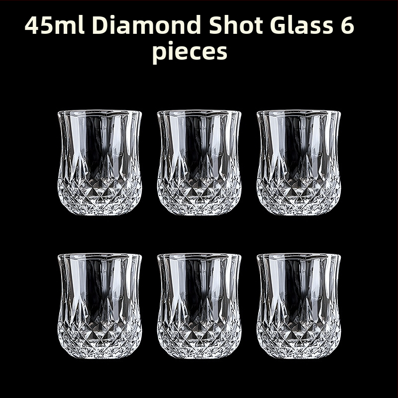 Alkoholinių gėrimų taurė, taurė, maža vyno taurė, spiritinis stiklas, aštuonkampis stiklas, kulkos formos taurė, vienos taurės didmeninė stiklinė taurė