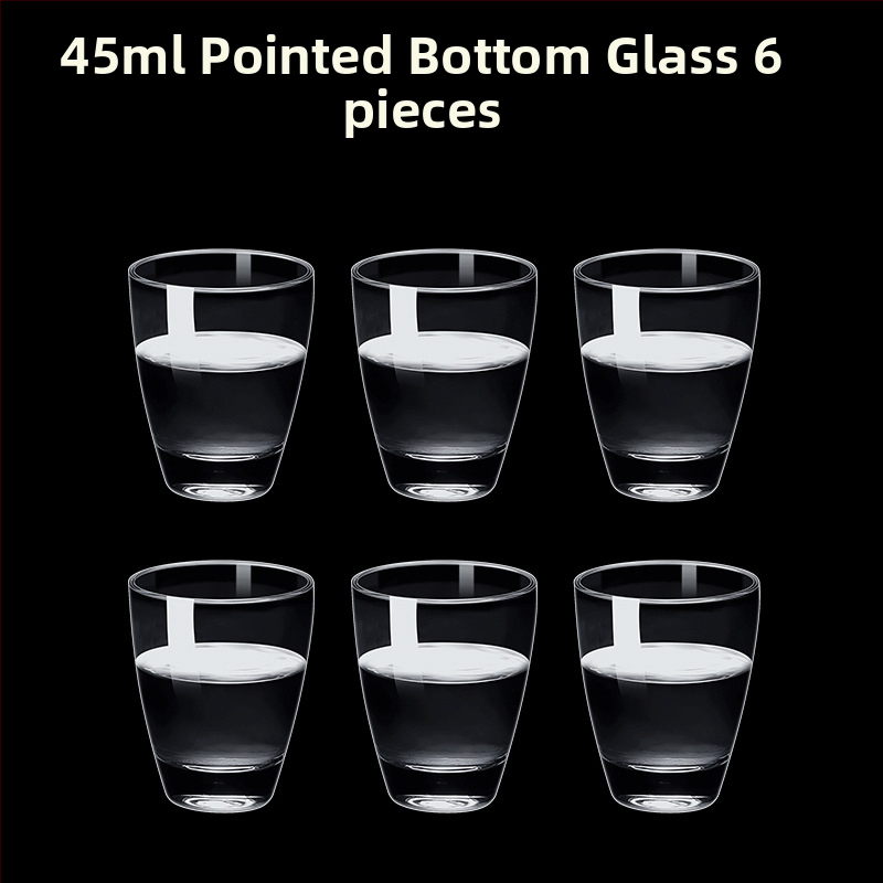 Alkoholinių gėrimų taurė, taurė, maža vyno taurė, spiritinis stiklas, aštuonkampis stiklas, kulkos formos taurė, vienos taurės didmeninė stiklinė taurė