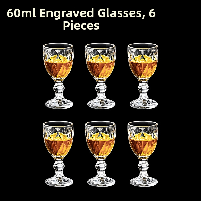 Alkoholinių gėrimų taurė, taurė, maža vyno taurė, spiritinis stiklas, aštuonkampis stiklas, kulkos formos taurė, vienos taurės didmeninė stiklinė taurė