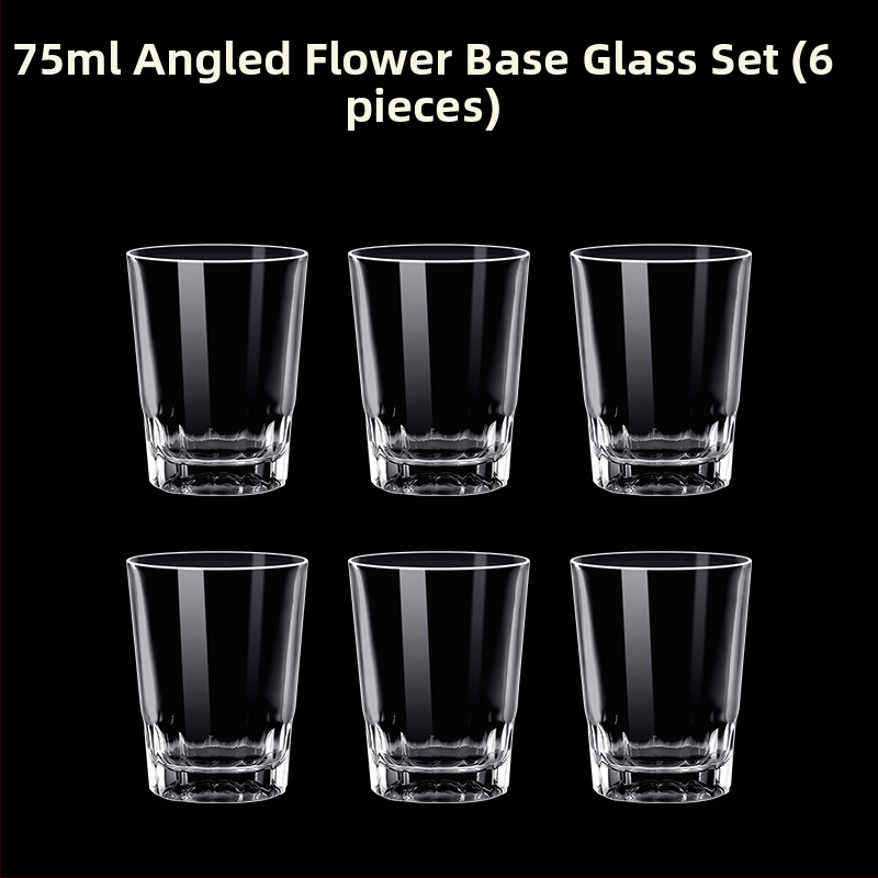 Alkoholinių gėrimų taurė, taurė, maža vyno taurė, spiritinis stiklas, aštuonkampis stiklas, kulkos formos taurė, vienos taurės didmeninė stiklinė taurė