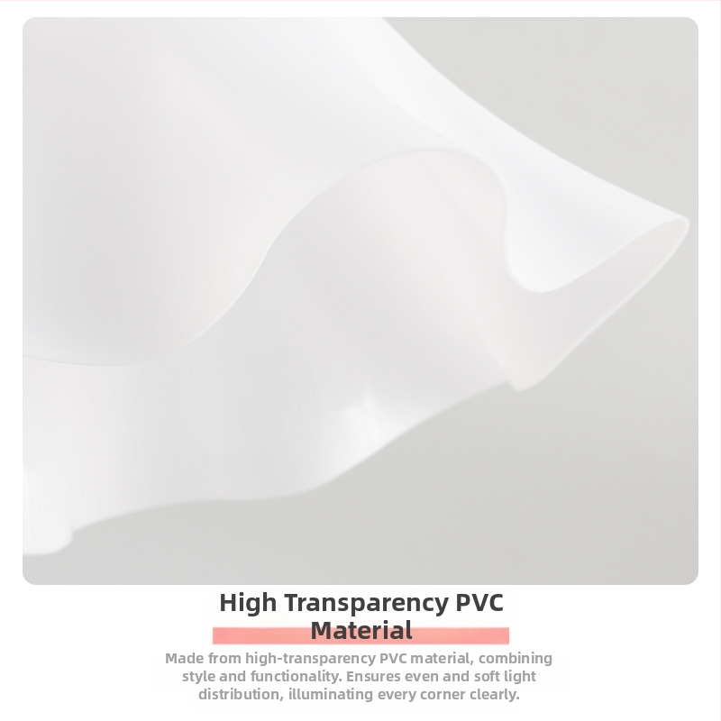 PVC вълнообразен абажур, японски прост цветен ресторант, нов полилей, черупка, кремав стил, креативен абажур на едро