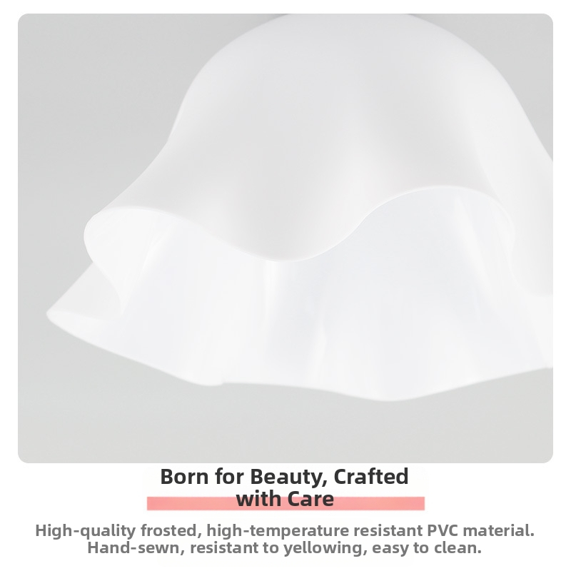 PVC вълнообразен абажур, японски прост цветен ресторант, нов полилей, черупка, кремав стил, креативен абажур на едро