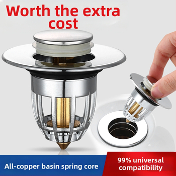 Mosdó szivárgásgátló dugó Mosdó lefolyó tartozékok Mosdó felhúzható maggal Nyomásra alkalmas mosdódugó Mosdó