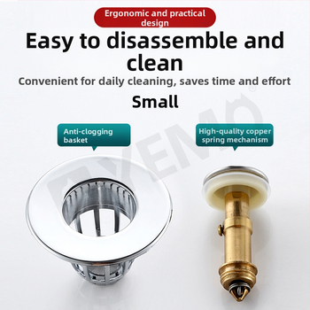 Mosdó szivárgásgátló dugó Mosdó lefolyó tartozékok Mosdó felhúzható maggal Nyomásra alkalmas mosdódugó Mosdó