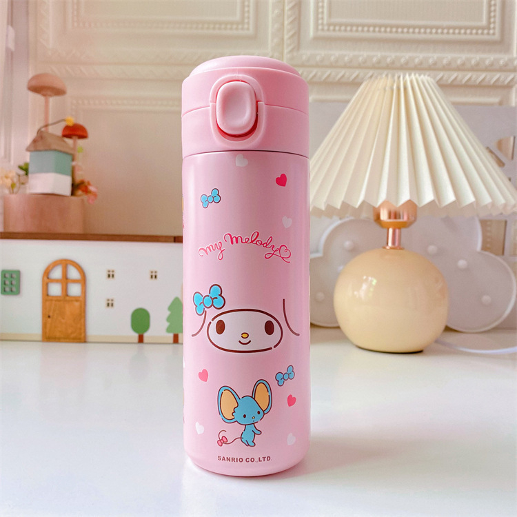 Merevebb bögre diák ivópohár egyenes pohár pattintós pohár rajzfilm aranyos kulomi rozsdamentes acél pohár