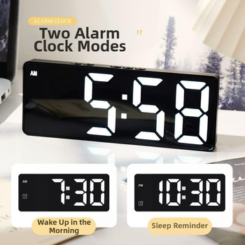 Ceas deșteptător cu oglindă, afișaj orar, studenții folosesc pendulul pentru birou, inteligent, 2024, electronic, digital, nou