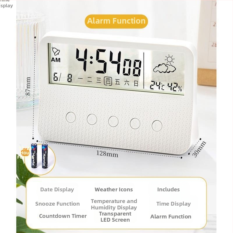 Ceas deșteptător cu oglindă, afișaj orar, studenții folosesc pendulul pentru birou, inteligent, 2024, electronic, digital, nou