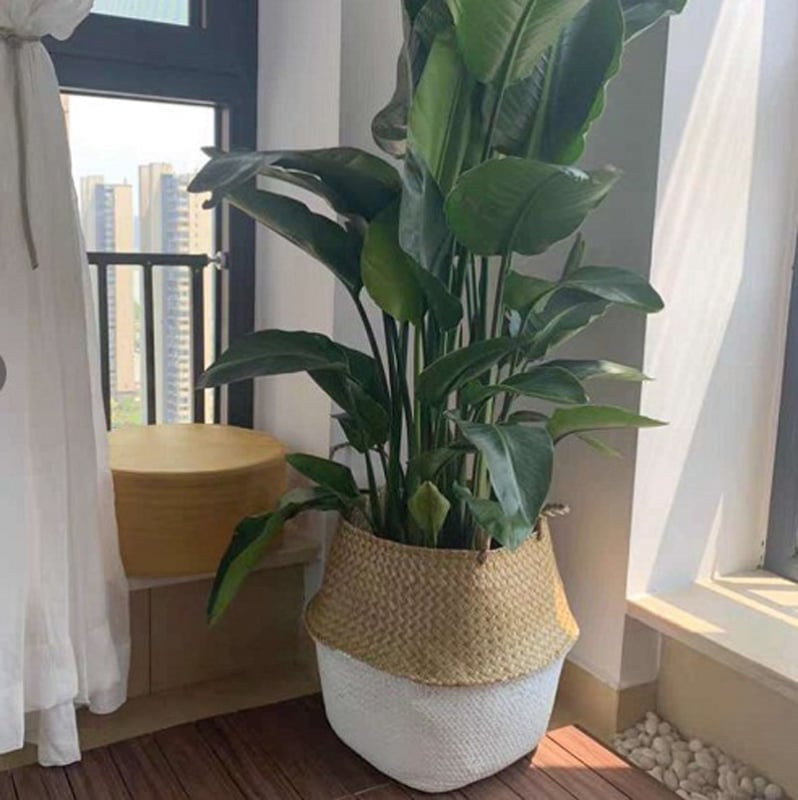 Coș de flori pliabil din paie, coș de depozitare creativ pentru interior, decor nordic pentru hotel, coș de flori ușor, coș de flori ușor pentru stand