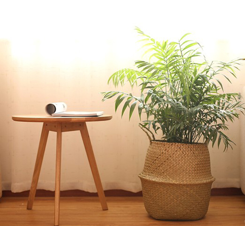 Sulankstomas šiaudinis gėlių krepšelis ant grindų, kūrybingas vidaus daiktų laikymo krepšelis, „Nordic“ namų viešbučio dekoravimo kioskas, lengvas gėlių krepšelis