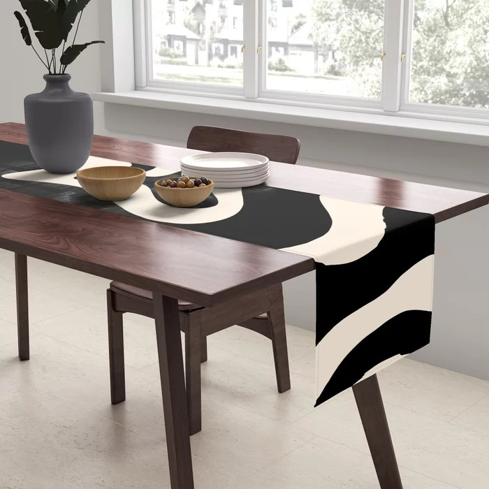 Stalo vėliavėlė, juodai balta, vintažinė, abstrakčiojo spausdinimo, restorano salės pokylių lauko dekoracija, „AliExpress“, „Amazon“, „Cross Border“.