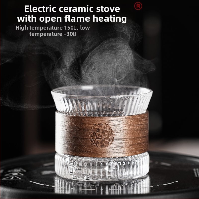 Karstumizturīga stikla tējas krūzīte, maza tējas krūzīte, kung fu tējas komplekts, tējas āmura raksts, meistarklase, tējas bļodiņa, mājas lietošanai