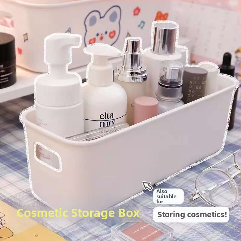 Háztartási egyszerű tejfehér tárolódoboz Többfunkciós fiókos tárolódoboz Asztali rendszerező vegyes tárgyak téglalap alakú tárolódoboz