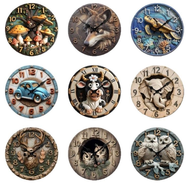 Uus piiriülene ja kuum müügilolev pseudostereoefektiga kell, päris koomiksistiilis kell, loomakell