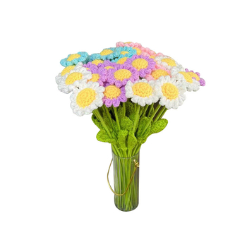 Simuleeritud krüsanteemikimp, käsitsi valmistatud isetehtud kootud karikakratega Hiina valentinipäevakimp, villane lill, loominguline surematu lill